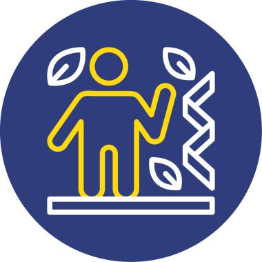 Sarı yapraklı bir kadının vektör çizimi