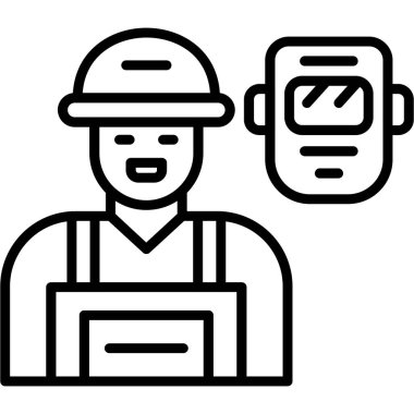 işçi simgesi, vektör illüstrasyonu