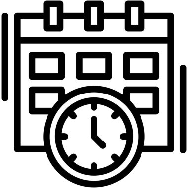 Outline biçiminde saat simgesi