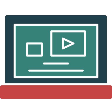 Video vektör düz simgesi