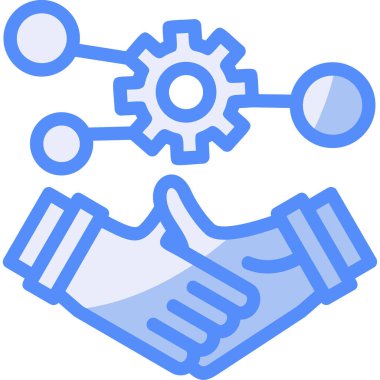 Ortaklık tokalaşması. Basit resimleme