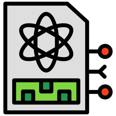Nükleer enerji simgesi, vektör illüstrasyonu