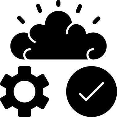 bulut hesaplama simgesi, vektör illüstrasyonu.