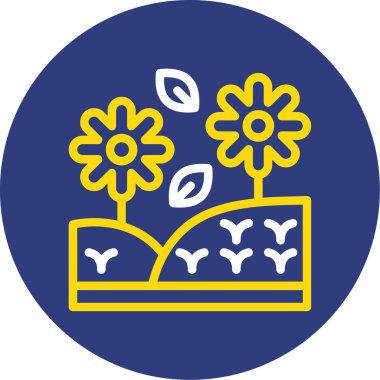 Çiçek ve bitki simgelerinin vektör illüstrasyonu