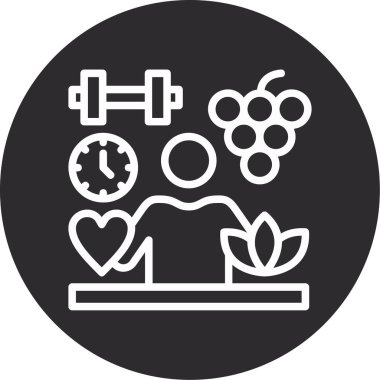 sağlıklı yaşam tarzı çizgi vektör simgesi.