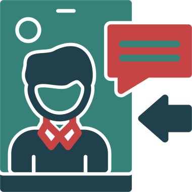 Doldurulmuş dış hat biçiminde çağrı merkezi iletişim simgesi