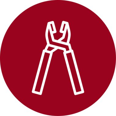 Kırmızı ve beyaz simgenin vektör illüstrasyonu