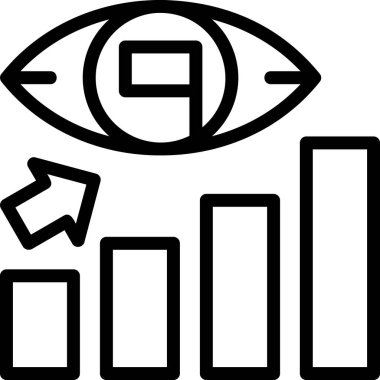 vizyon görme simgesi ana hat biçiminde