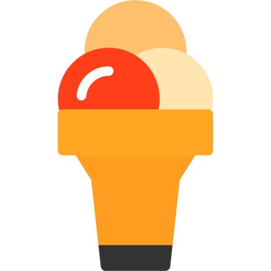 dondurma düz vektör simgesi