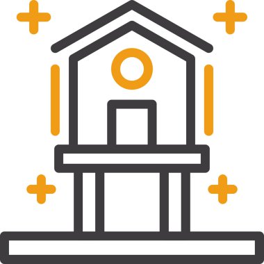 yapı evi simgesini ana hatlar biçiminde inşa etmek