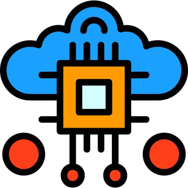 Bulut hesaplama veri simgesi - taslak biçimi