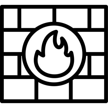 Şömine simgesinin vektör illüstrasyonu