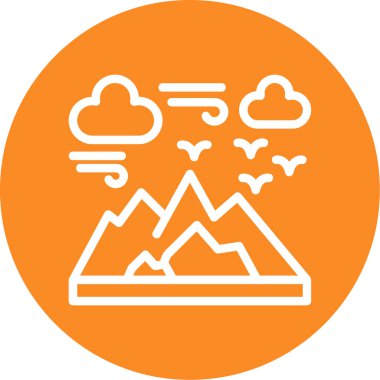 Bir dağ simgesinin vektör illüstrasyonu