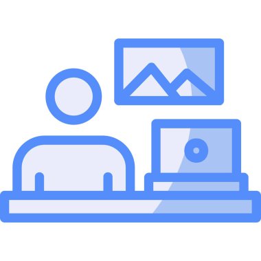 Telekomünikasyon Satırı Mavi Dolu, Vektör ResimleriComment