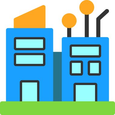 Bina. Web simgesi basit illüstrasyon