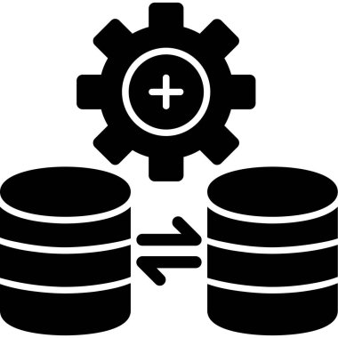 veritabanı vektör düz simgesi