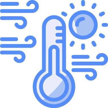 Soğuk hava sıcaklığı simgesi dosya ana hatları biçiminde