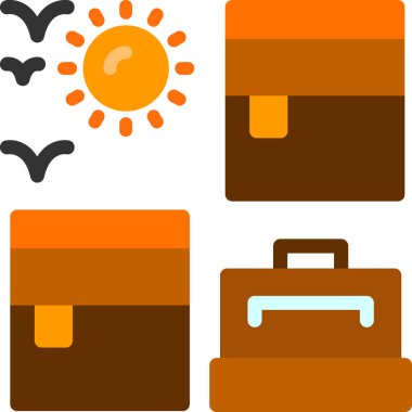 seyahat çantası simgesini, basit vektör çizim