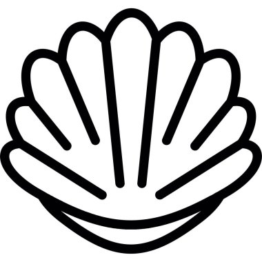 Deniz kabuğu. Web simgesi basit illüstrasyon