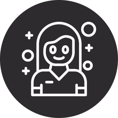 avatar kadın kişisi simgesi ana hatları biçiminde