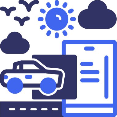 Araba sigortası ikonu - taslak biçimi