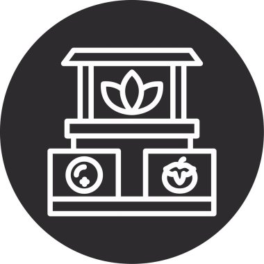 çömlek simgesinde bitki, basit vektör illüstrasyonu