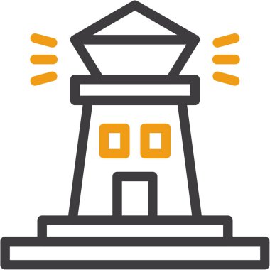 Deniz feneri. Web simgesi basit illüstrasyon