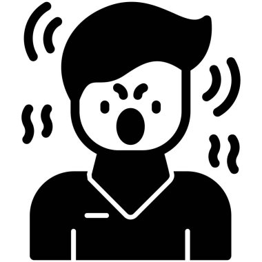 Baş ağrısı simgesi, basit vektör illüstrasyonu