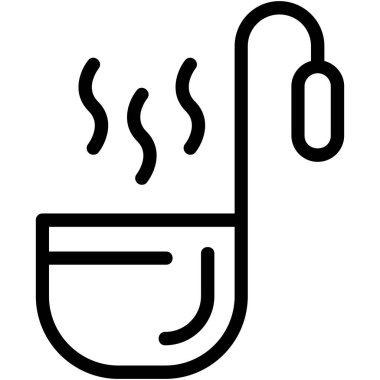 Kahve ikonu, çizgi tarzı.