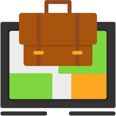 evrak çantası iş evrak çantası simgesi düz stil