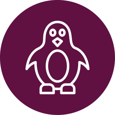 Penguen. Web simgesi basit illüstrasyon