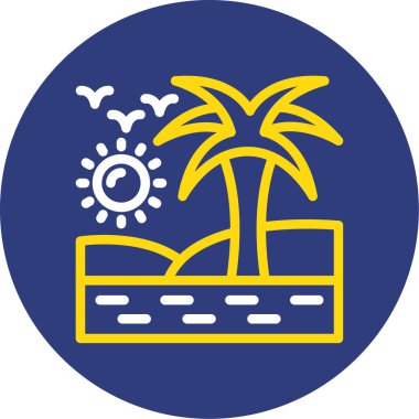 Bir plaj simgesinin vektör çizimi