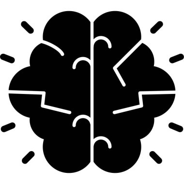 Beyin simgesi, vektör illüstrasyonu