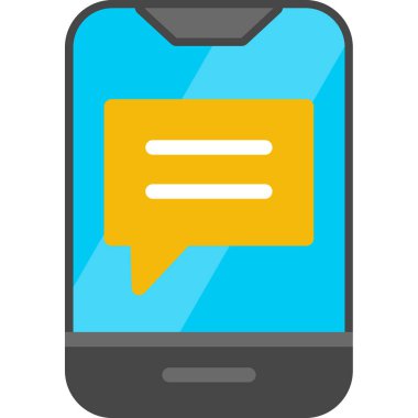 SMS düz simgesi, vektör çizim