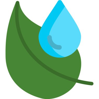 Yaprak su damlası simgesi düz stil