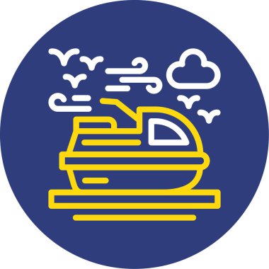 Bir tekne simgesinin vektör illüstrasyonu