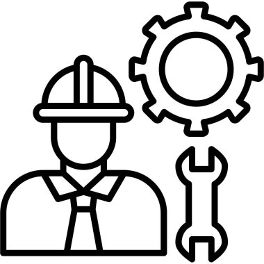 Mühendis. Web simgesi basit illüstrasyon