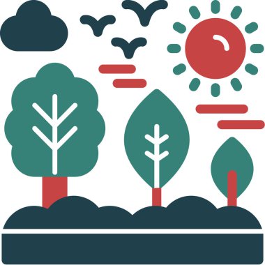 Bir ağaç simgesinin vektör illüstrasyonu