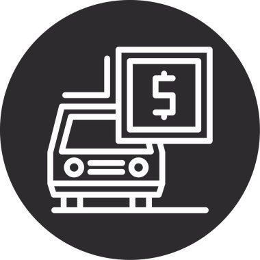 ATM 'de. Web simgesi basit illüstrasyon