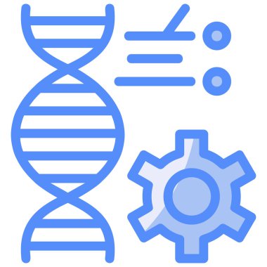 DNA mühendisliği bilim simgesi ana hatlarıyla doldurulmuş
