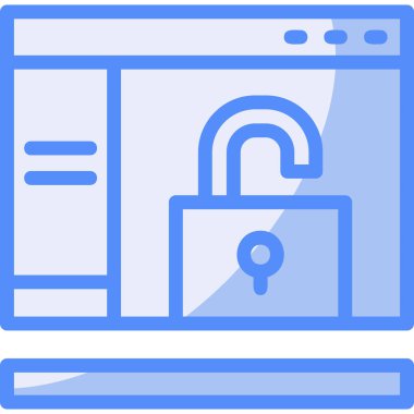 Bilgisayar güvenliği asma kilit simgesi doldurulmuş taslak biçimi