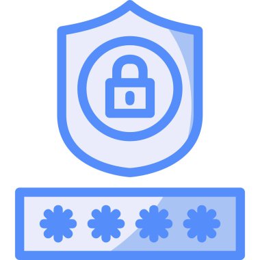 veri koruma parola simgesi doldurulmuş ana hatlar biçiminde