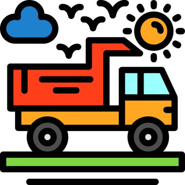 kamyon simgesi, vektör illüstrasyon tasarımı