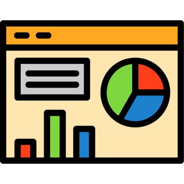 Analiz çizelgesi simgesi, renk çizgisi vektörü