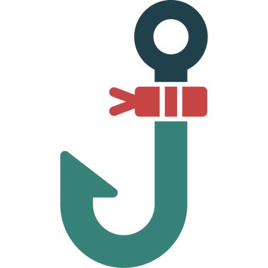 Kanca ikonu. düzenlenebilir vektör ana hatları renk tasarımı çizimi. vektör illüstrasyonu.