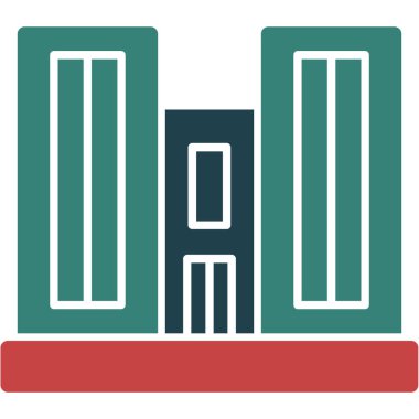 Bina. Web simgesi basit illüstrasyon