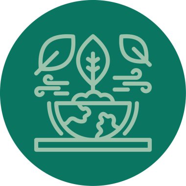 Çiçek simgesi olan bir ağacın vektör illüstrasyonu