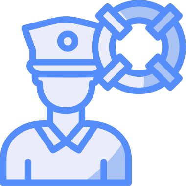 Polis. Web simgesi basit illüstrasyon