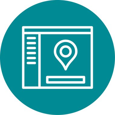 Modern b 'nin vektör çizimi harita simgesinden yoksun