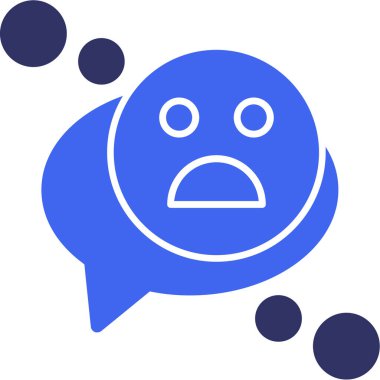 Üzücü sohbet simgesi, vektör illüstrasyonu beyaz arkaplanda izole edildi